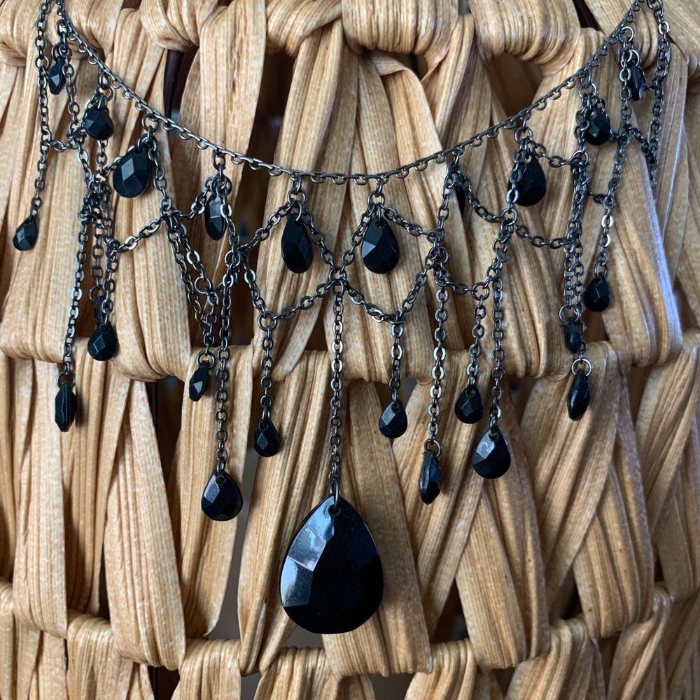 Premier Designs Black Cascading Necklace.